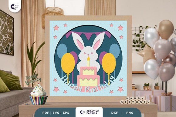 Birthday Bunny 3D Shadow Box Papercut Review for Birthdays