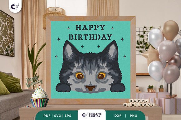 Birthday Chartreux 3D SVG for Birthdays
