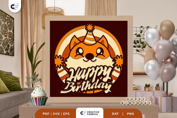 Birthday Fox 3D Shadow Box Papercut Review for Birthdays
