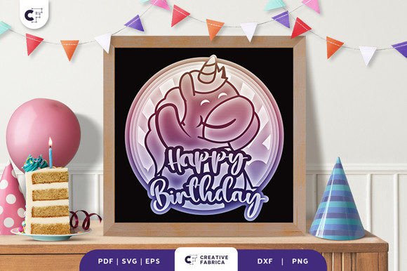 Birthday Unicorn 3D Shadow Box Papercut Review