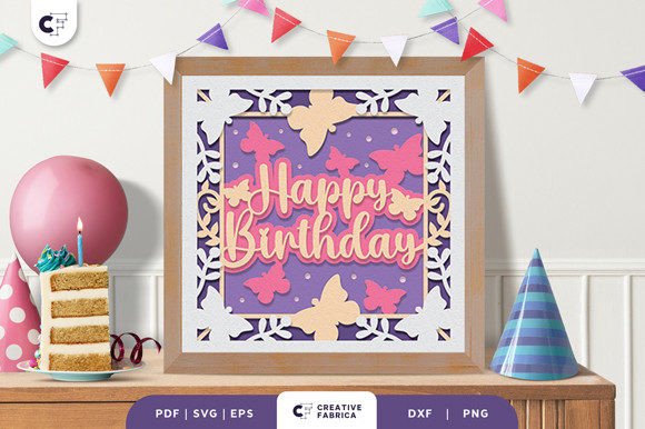Butterfly Birthday 3D Shadow Box SVG Review
