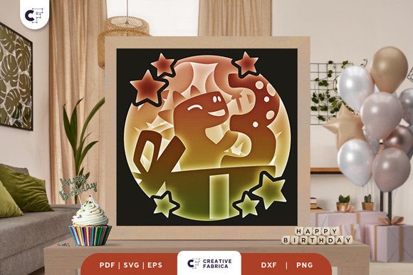 Dinosaur 3rd Kids Birthday Shadow Box: A 3D SVG Review