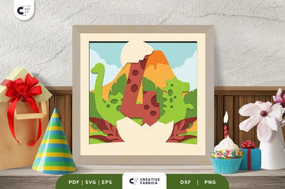 Dinosaur 4th Birthday 3D Shadow Box Review