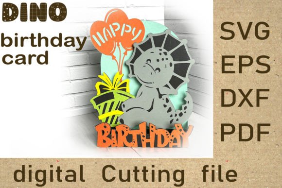 Dinosaur Birthday Card Cut File Paper: 3D SVG Review