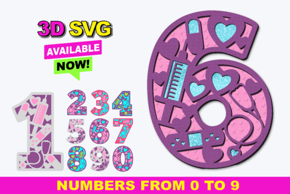 Doctor Numbers 3D SVG for Birthdays