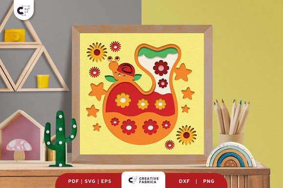 Floral Alphabet Letter J 3D Shadow Box for Birthdays
