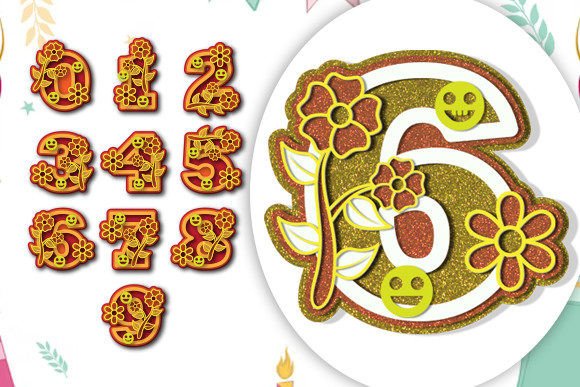 Number 3D SVG Laser Cut Design for Birthday Branding