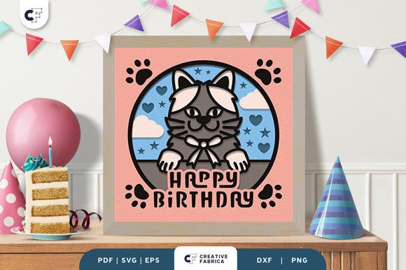 Pet Cat Birthday 3D Layered Paper Cut: A 3D SVG Review