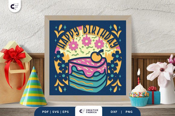 Piece of Cake 3D Shadow Box for Birthdays