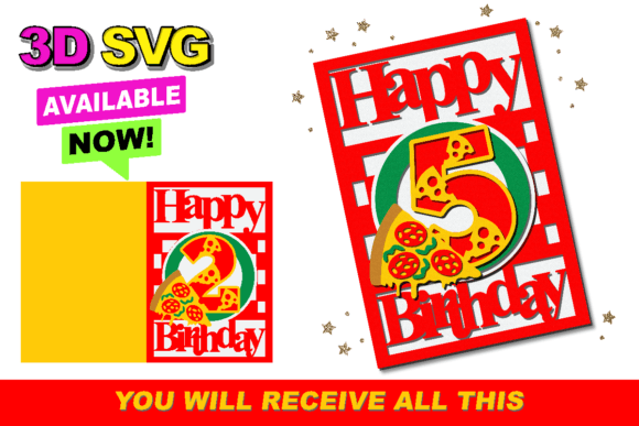 Pizza Happy Birthday Card 3D SVG Review for Birthdays