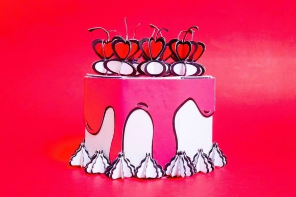 Small Cake Box: 3D SVG for Birthdays