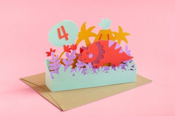 Triceratops 3D SVG for Birthdays