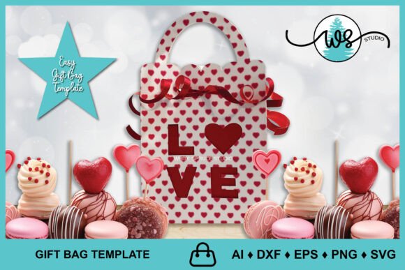 Valentine Gift Box Treat Holder Craft 3D SVG